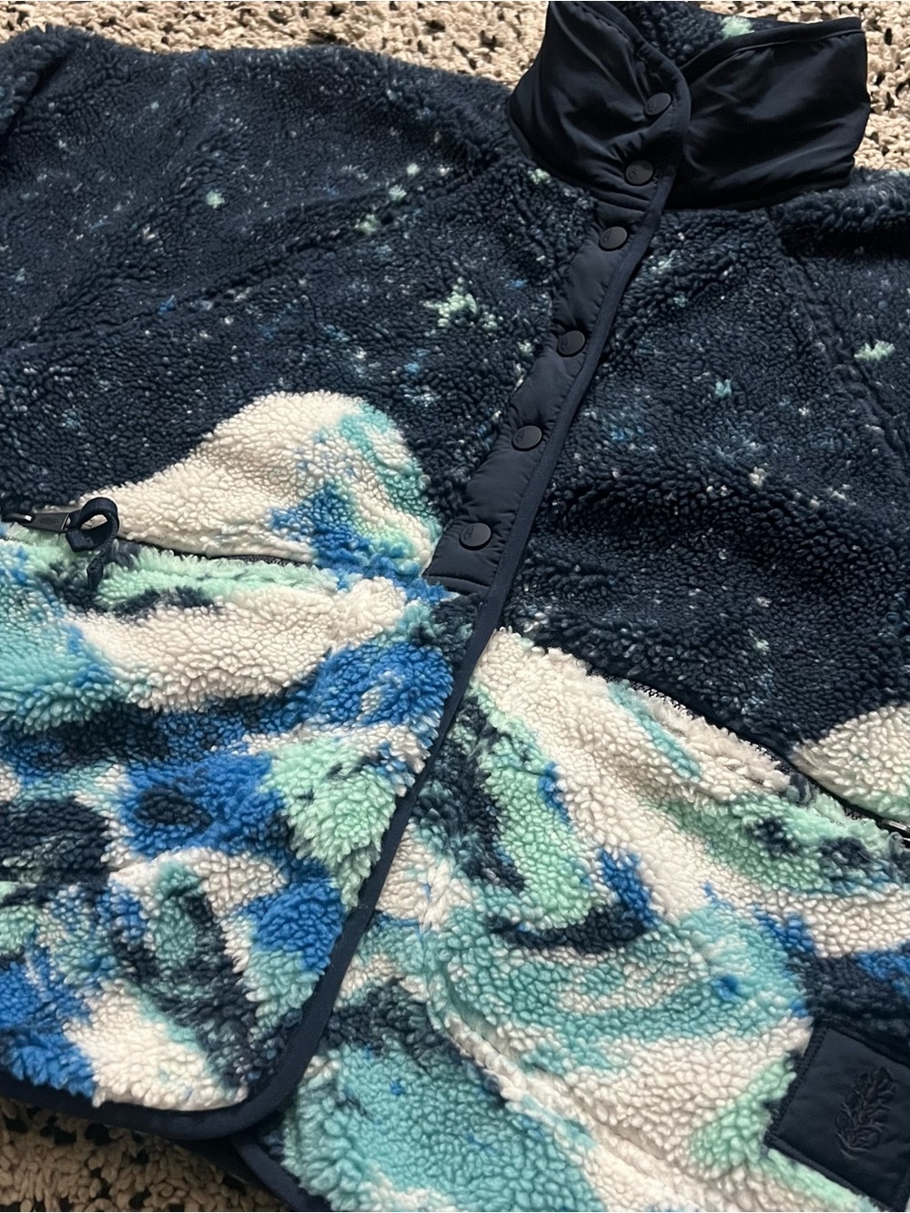 Free People FP Movement Hit The Slopes Fleece Navy Blue Snow Mountain Medium - Picture 6 of 15